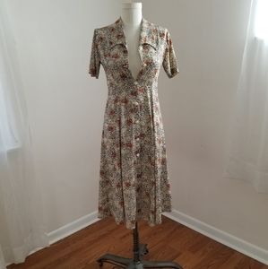 FINAL PRICE Homemade vtg retro dress floral print